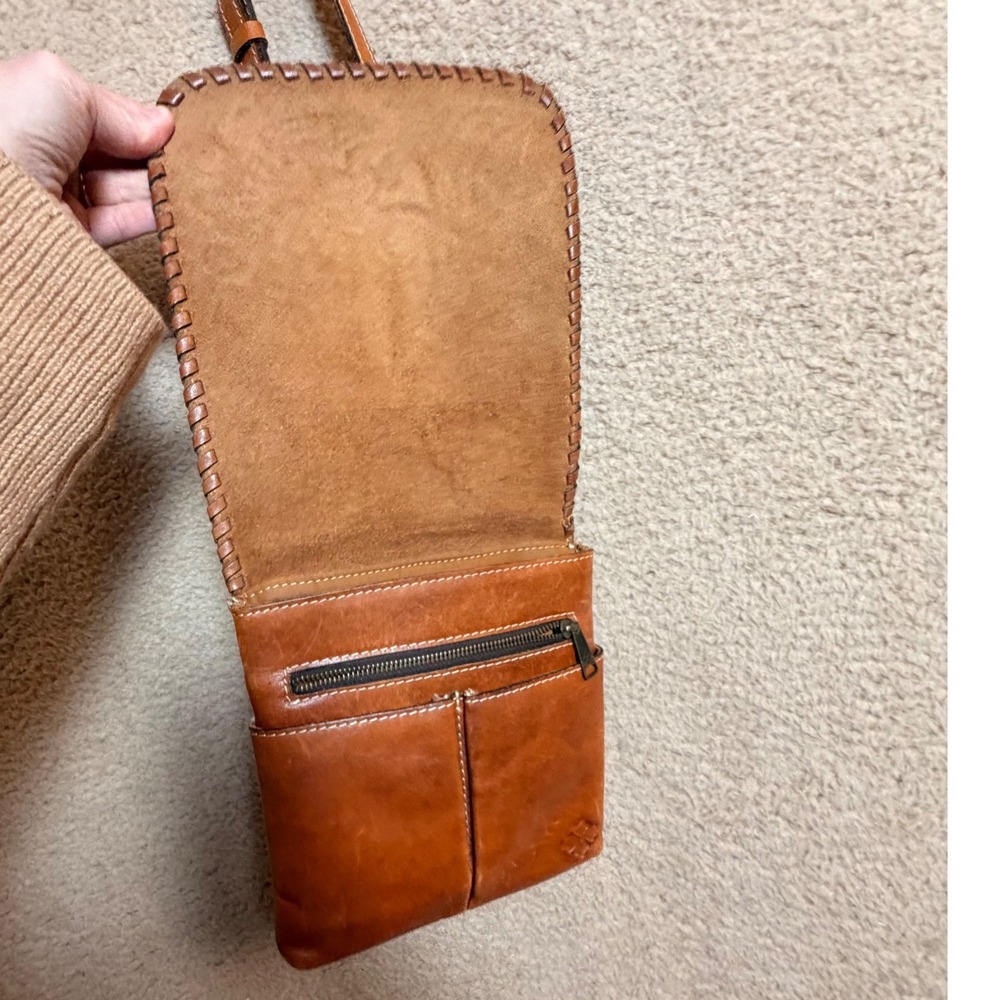 Patricia Nash Granada Tooled Leather Crossbody Bag Tan Floral Western Boho - Picture 14 of 16
